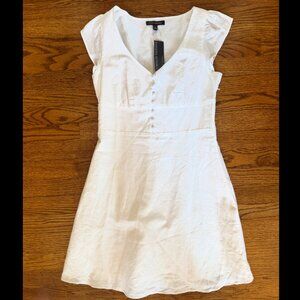Banana Republic Cream A-Line Mini Dress with V-Neck